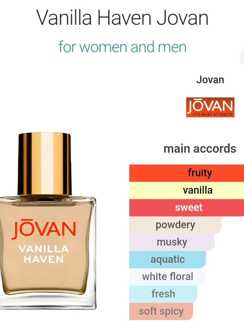 New In Box Vanilla Haven Jovan 100 ML EDP Fruity Sweet Fresh Powdery Musk Floral